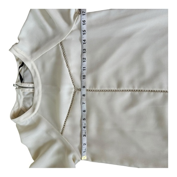 Zara Summer Mini Basic Ivory Eyelet Pullover Fringe Hem Boho Dress Size Small - Picture 5 of 12